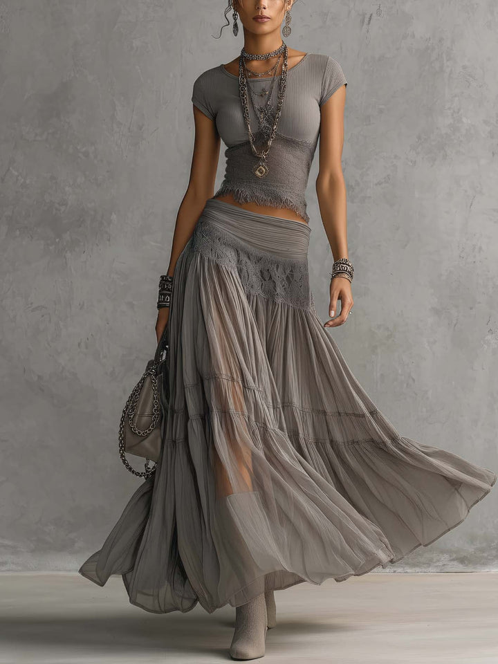 Paulina | Gray Lace Slimming Set