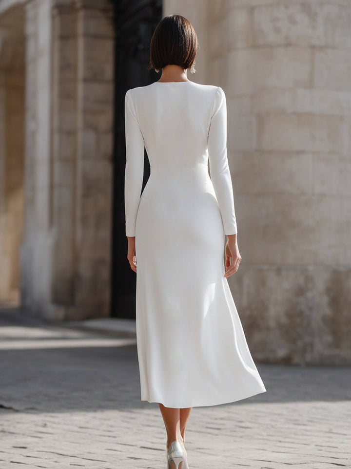 Victoria | Midi Dress with a V-neckline