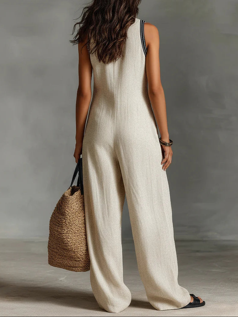 Allison | Sleeveless Jumpsuit With Minimalist High Collar And Zip