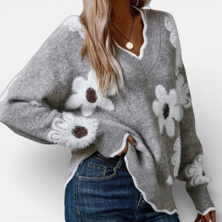 Angeline | Elegant Floral Print Jumper