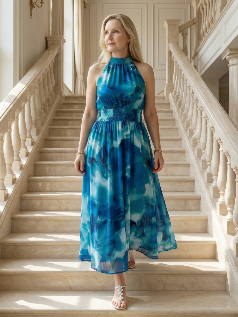 Abigail | Midi Halter Dress