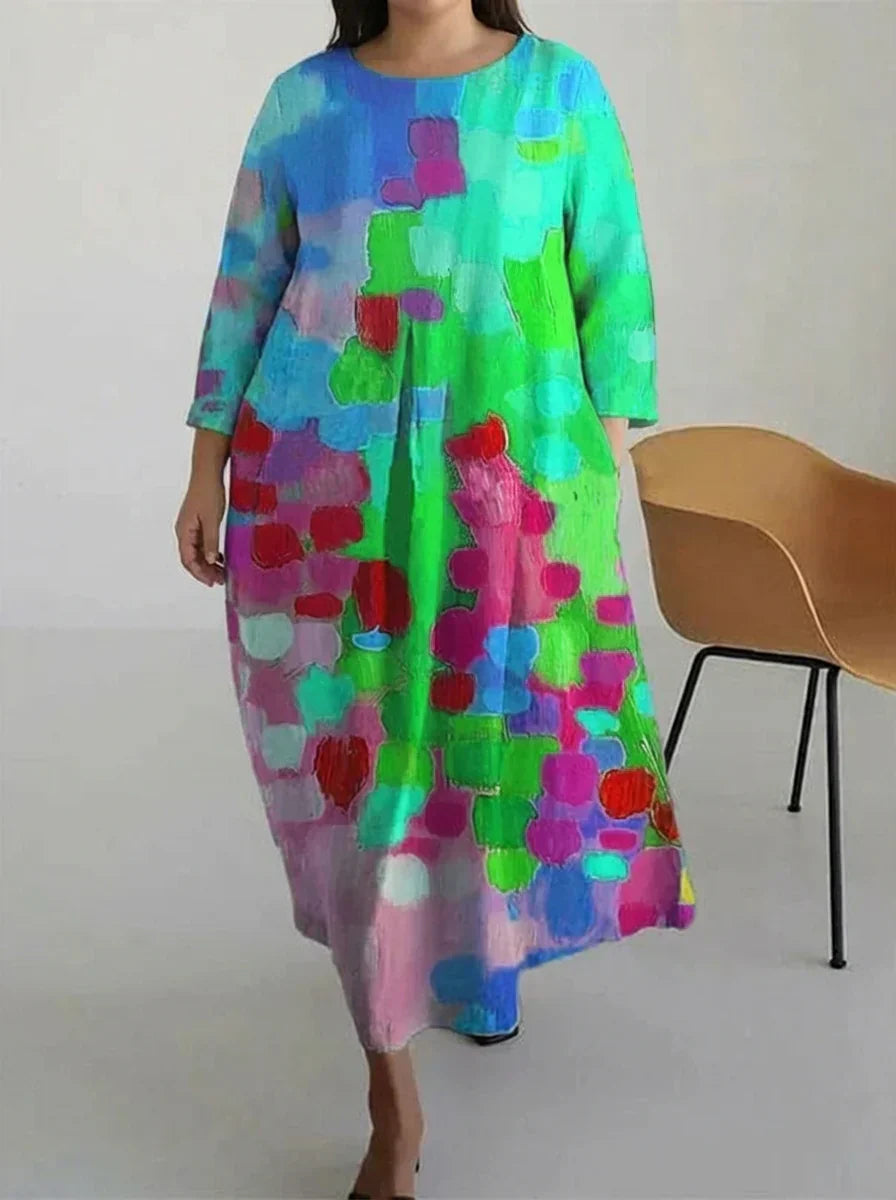 Scarlett | Casual Oil Art Flory Print Dress