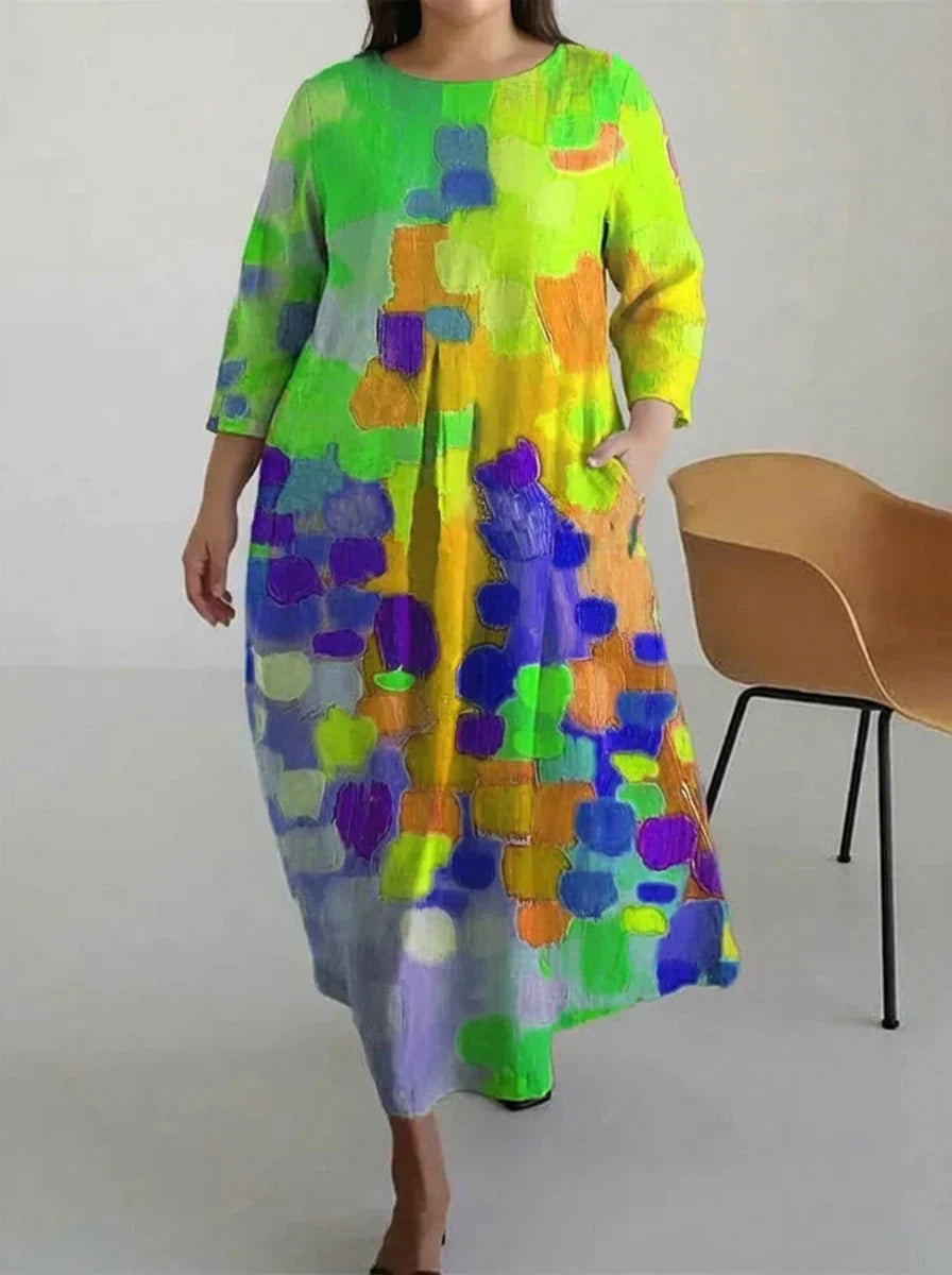 Scarlett | Casual Oil Art Flory Print Dress