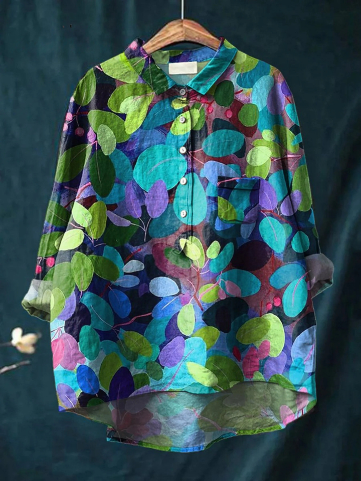 Gracia | Summer Forest Art Printed Women's Casual Shirt