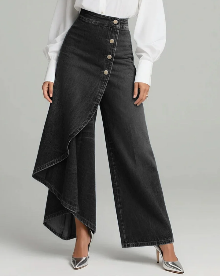 Elise | Modern Denim Wrap Pants