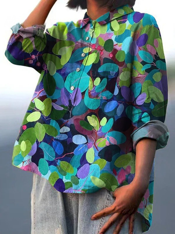 Gracia | Summer Forest Art Printed Women's Casual Shirt