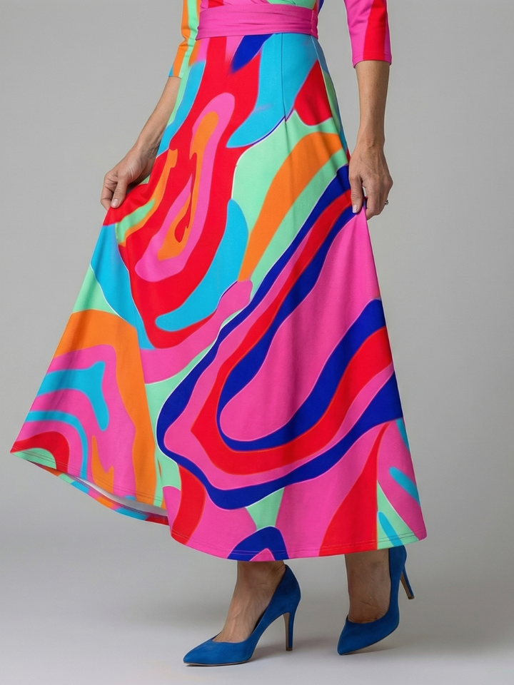 Sophia | Midi Dress with Cross Neckline
