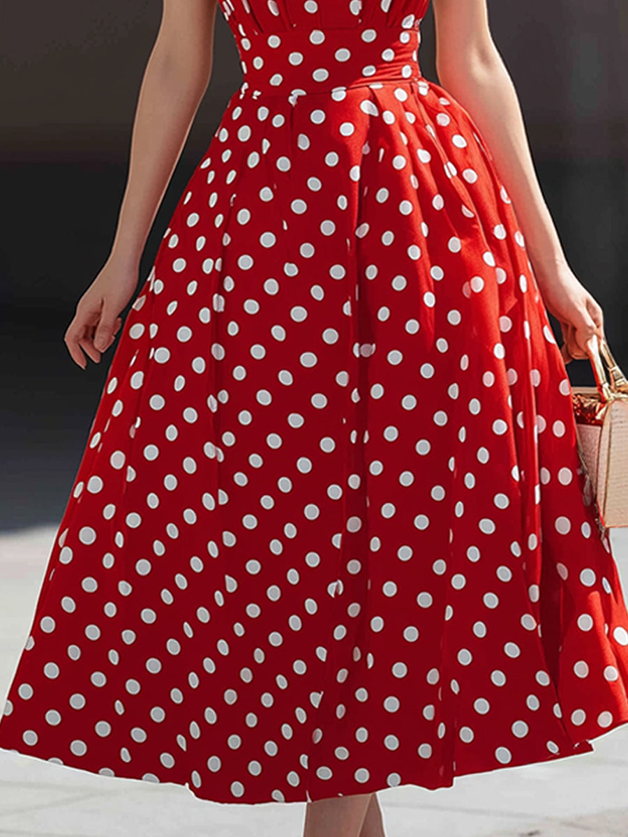 Gabrielle | Midi Polka Dot Dress