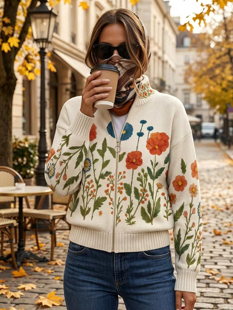Jessica | Wildflower Meadow Zip Cardigan
