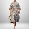 Althea | Embroidered Floral Midi with Sculpted Waist and Timeless Grace