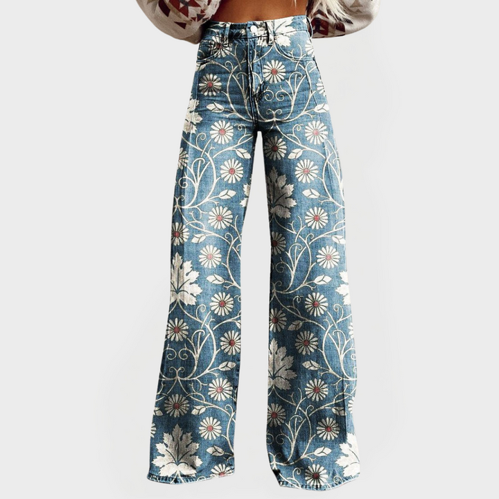 Emma | Stylish Floral Pants with Wide Legs
