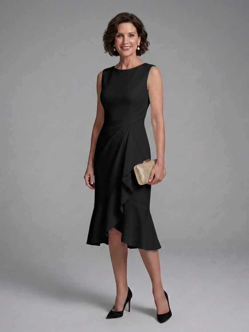 Amity | Sleeveless Midi Dress with Wrap Detail