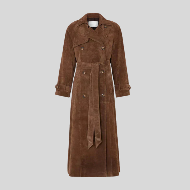 Olivia | Classic Suede Trench Coat