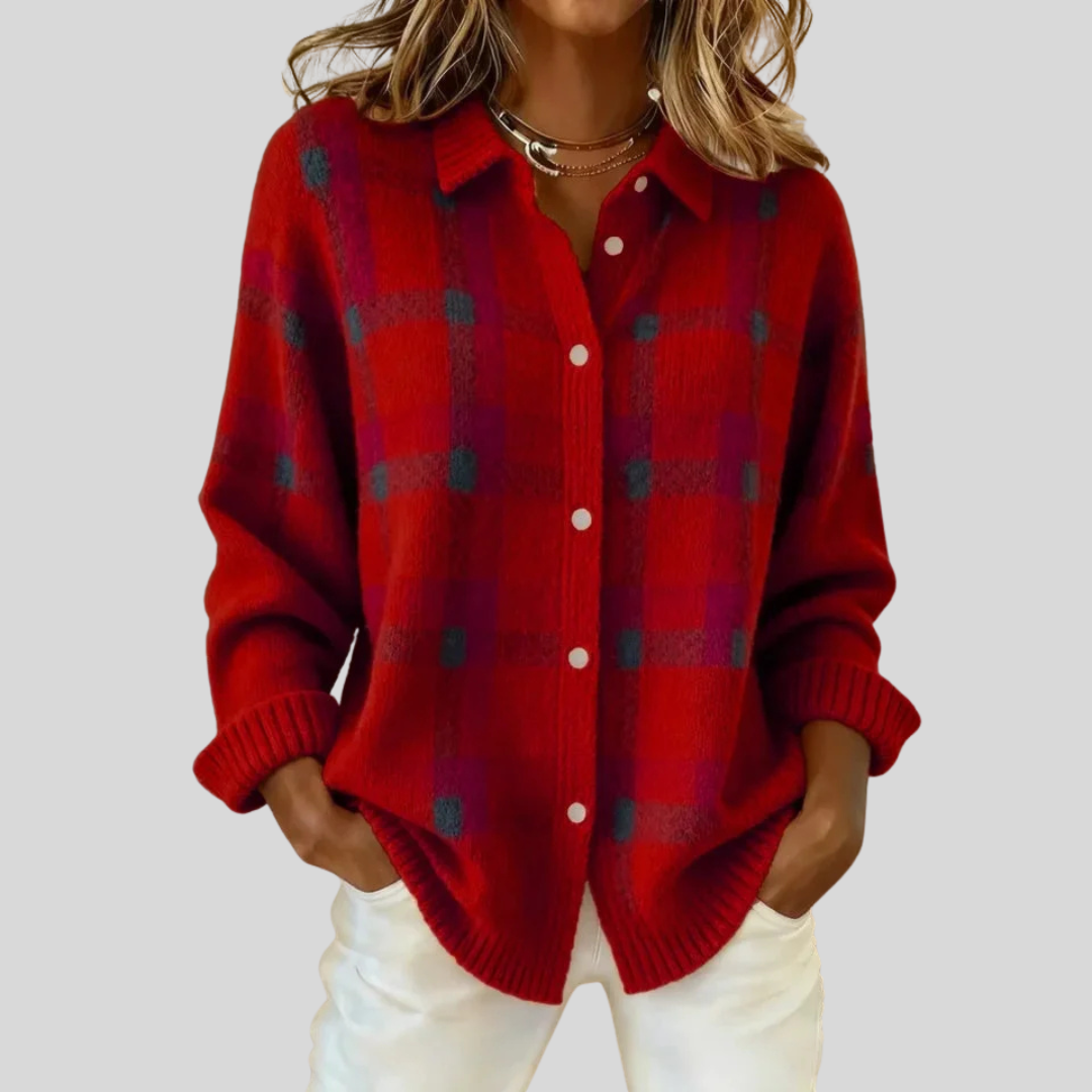 Francesca | Retro Cheque Sweater