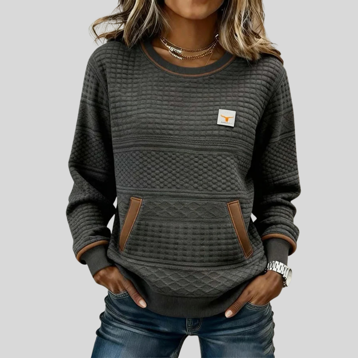 Talinae | Crew Neck Colorblock Sweatshirt