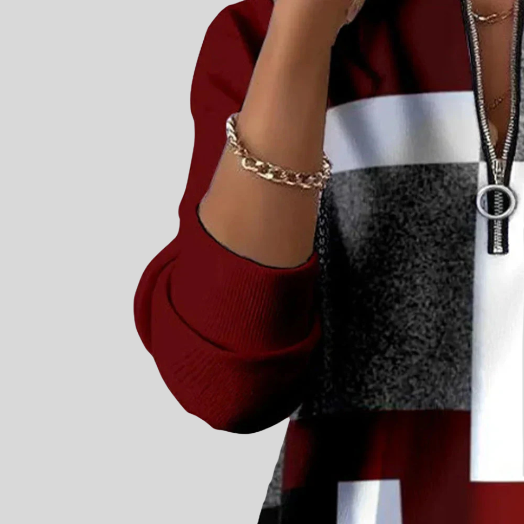 Velstine | Knitted Zip-Up Sweater