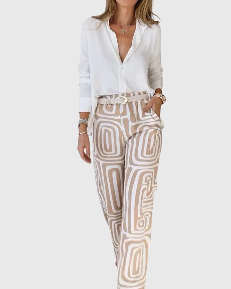 Emilia | Stylish Trousers + Free Blouse & Belt