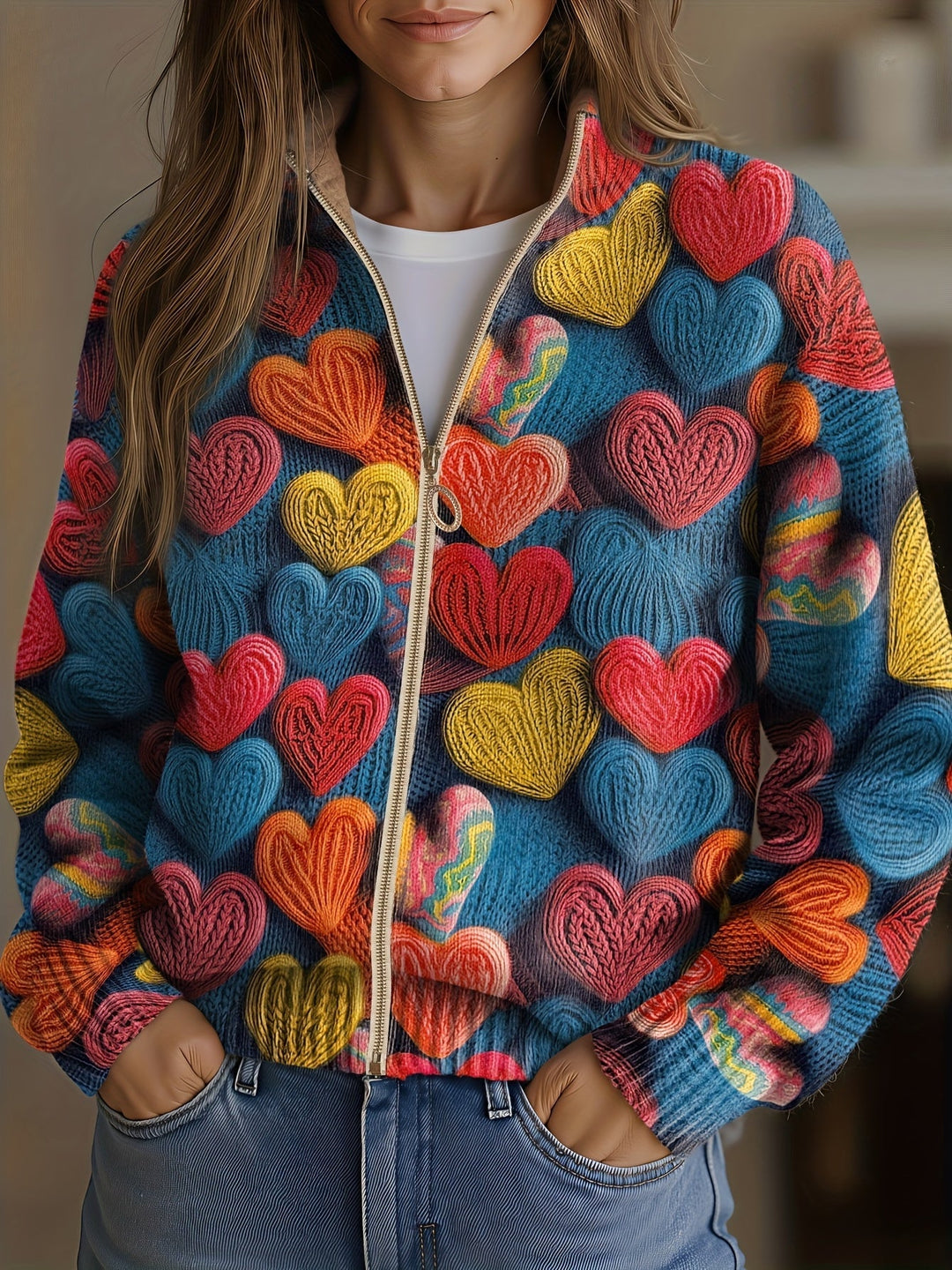 Emma | Multicolor Hearts Knit