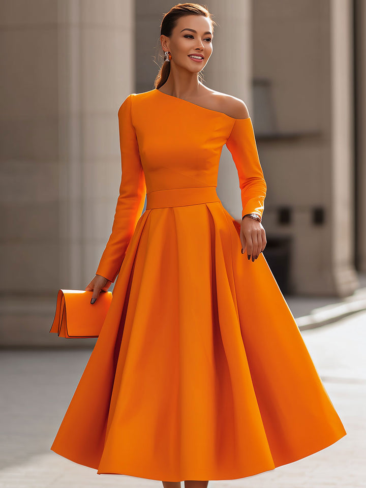 Chelsea | Radiant Elegance: Refined Long Sleeve Dress with Flair
