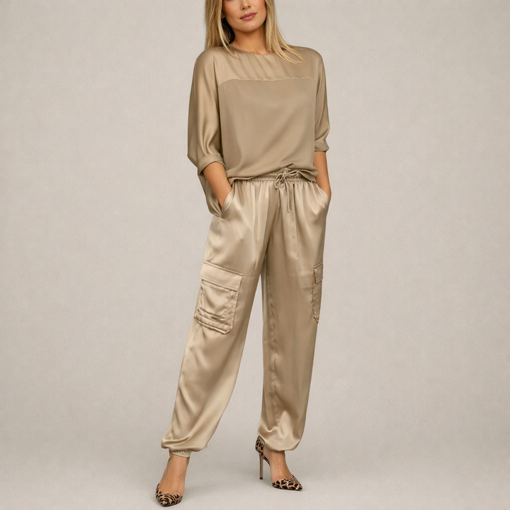 Clara | Loose Satin Cargo Set