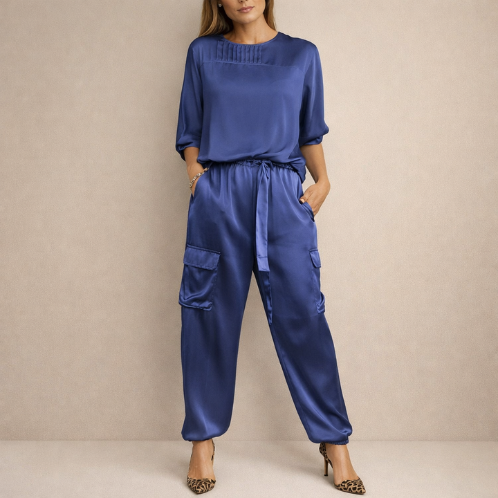 Clara | Loose Satin Cargo Set