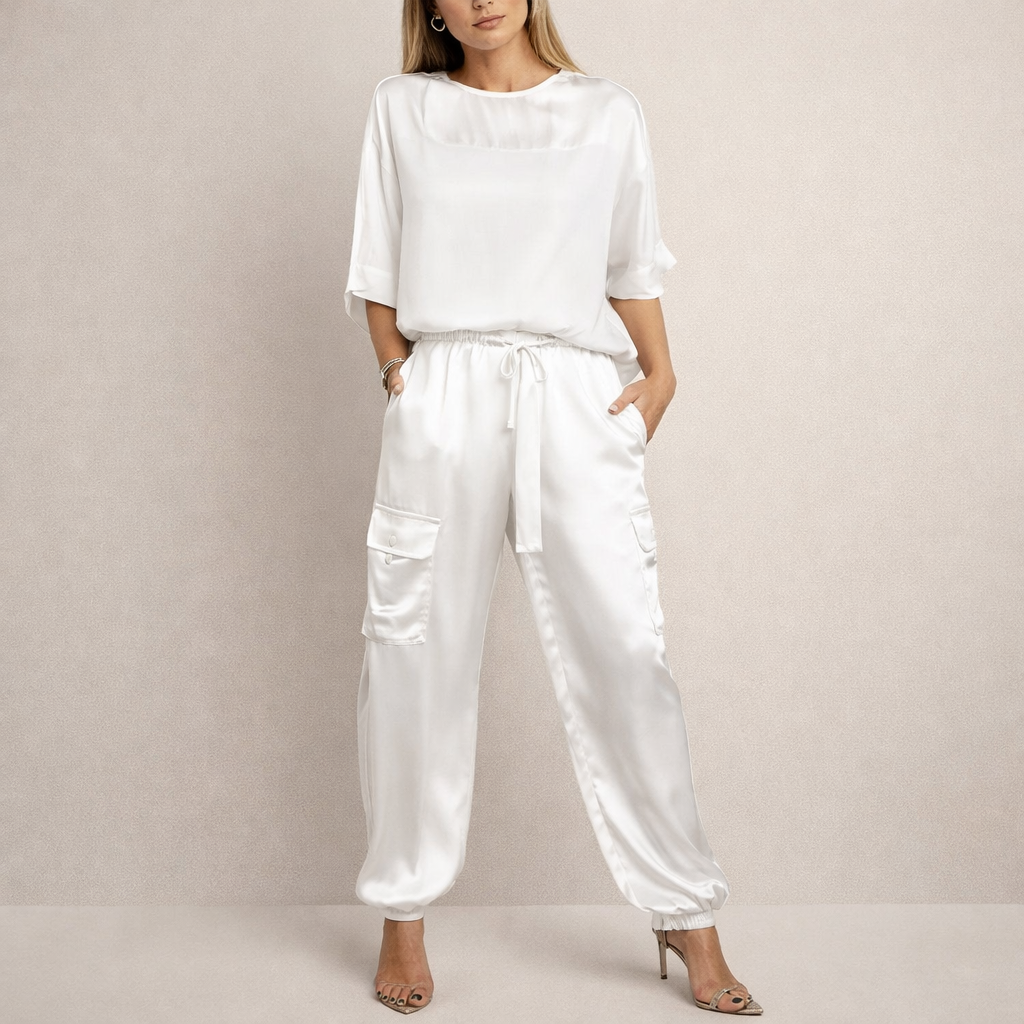 Clara | Loose Satin Cargo Set