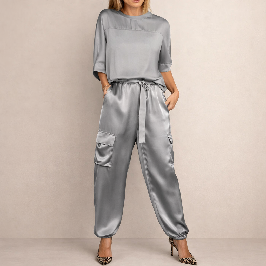Clara | Loose Satin Cargo Set