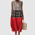 Maisie | Women's Abstract Geometric Pattern Art Print Sleeveless Pocket Wrap Dress