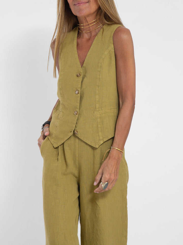 Aira | Elegant Two-piece Set with Vest and Wide-leg Trousers