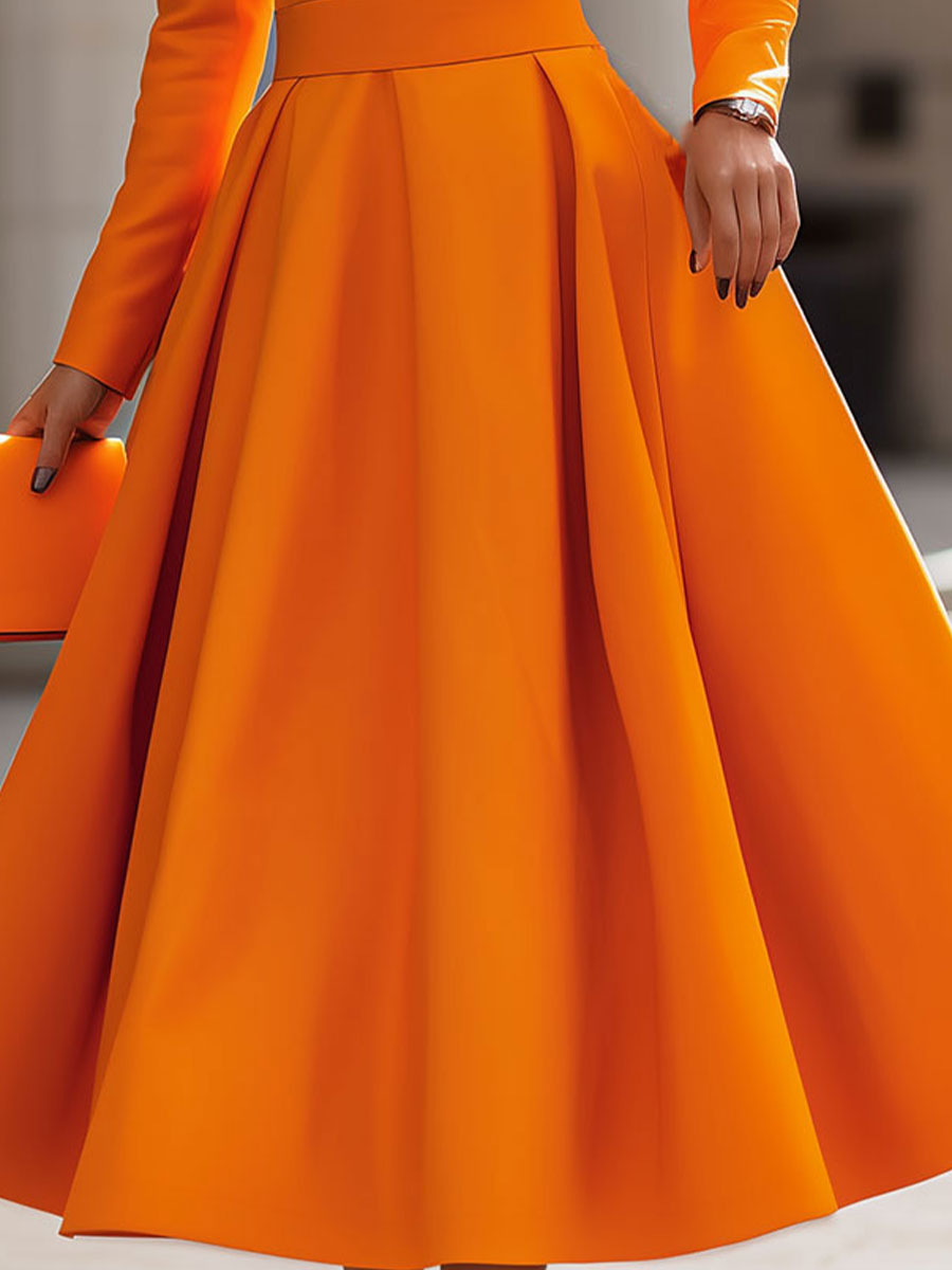 Chelsea | Radiant Elegance: Refined Long Sleeve Dress with Flair