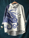 Amalia | Women's Deep Sea Octopus Tentacles Art Print Casual Shirt