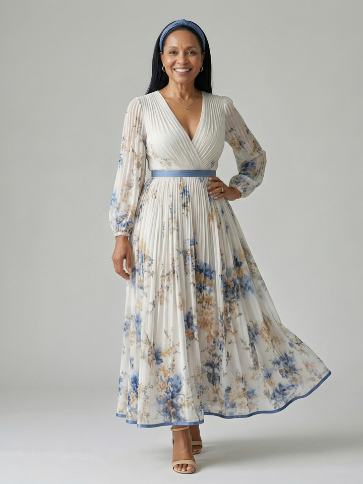 Isabella | Midi Wrap Pleated Dress