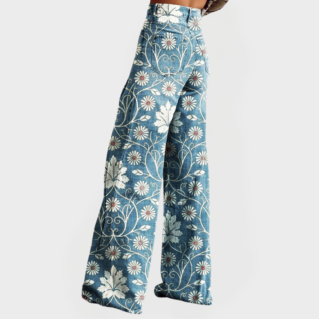 Emma | Stylish Floral Pants with Wide Legs