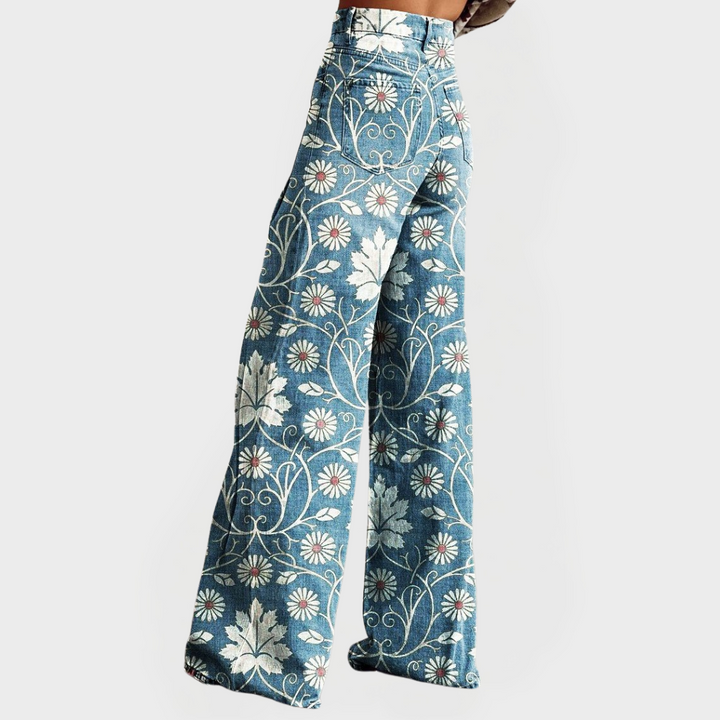 Emma | Stylish Floral Pants with Wide Legs