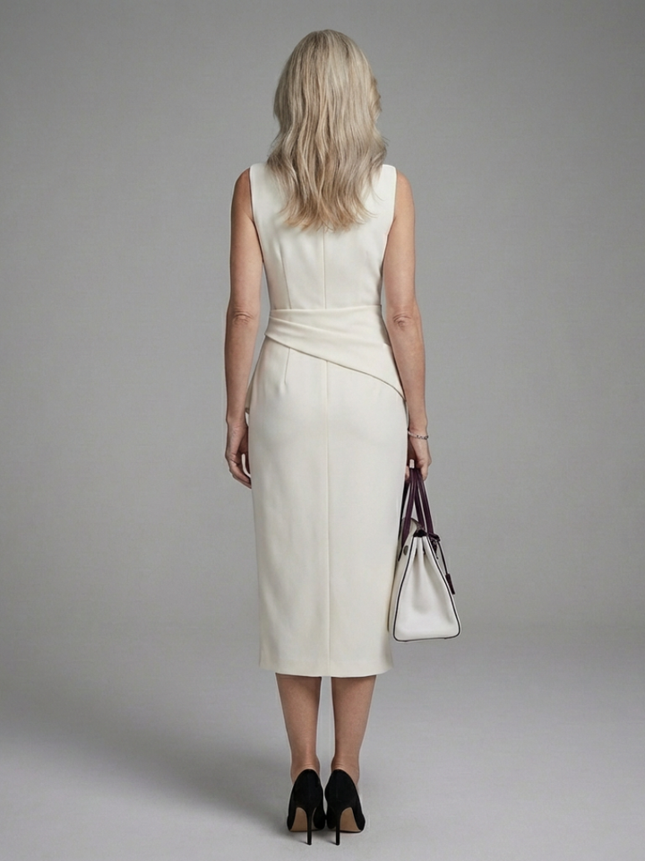 Clover | Sleeveless Asymmetric Midi Dress