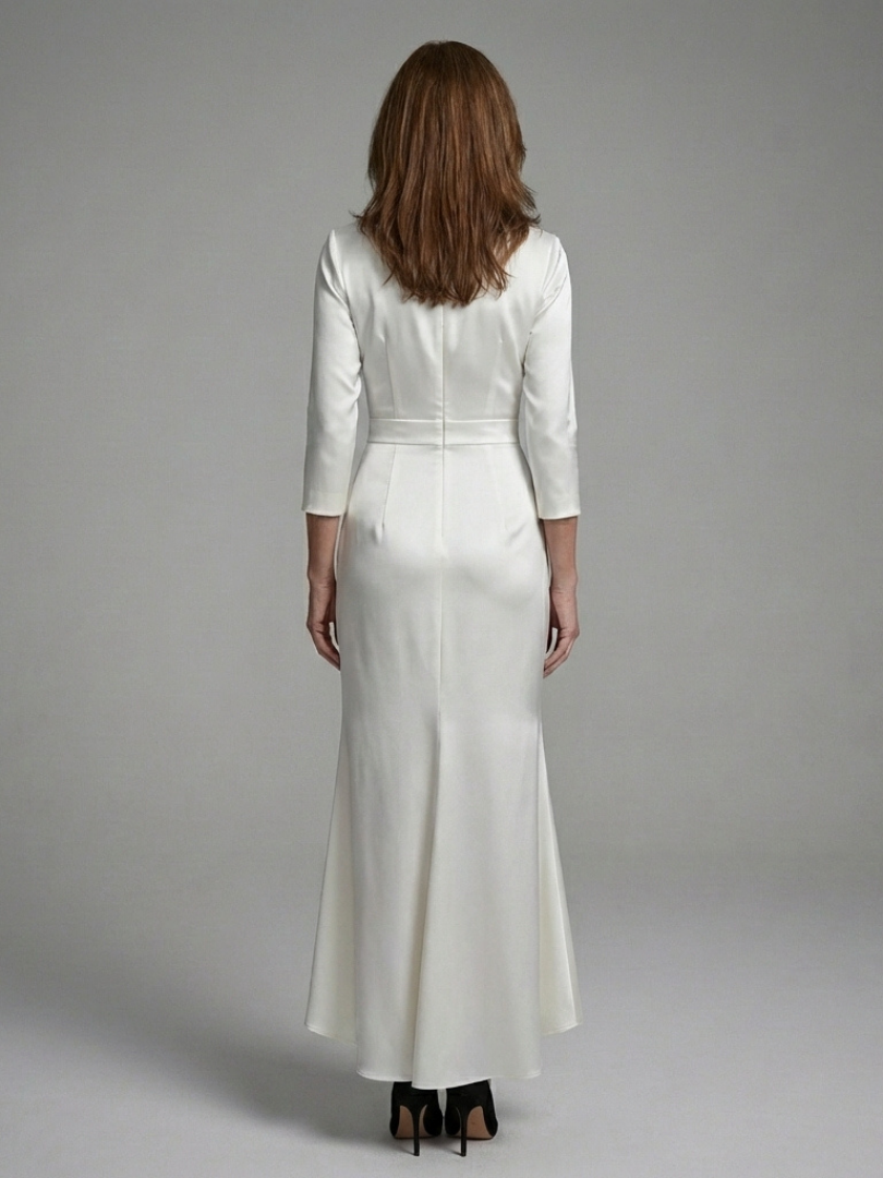 Coralie | Long-Sleeve Midi Dress with Front Closure