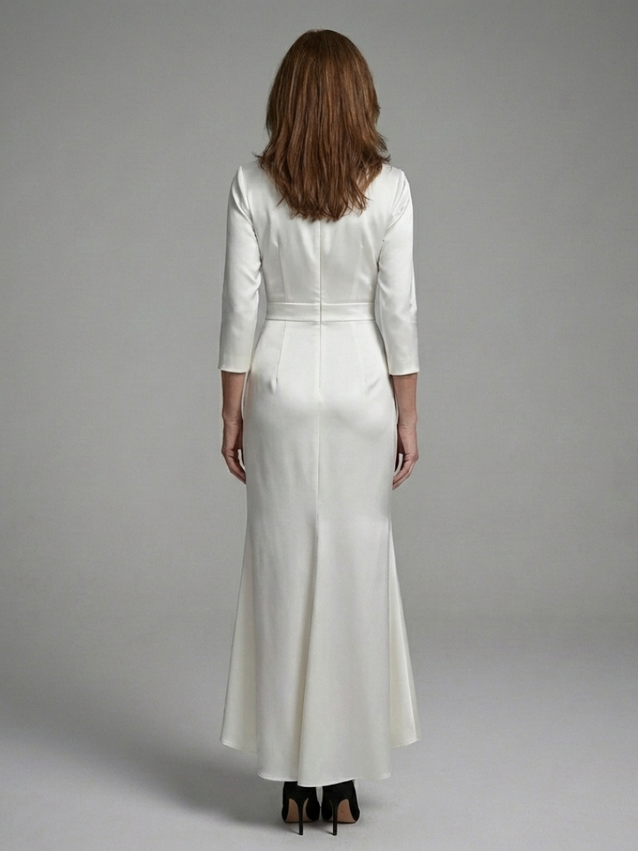 Coralie | Long-Sleeve Midi Dress with Front Closure