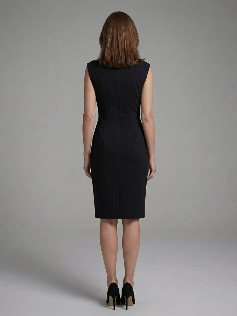 Alina | Sleeveless Midi Dress with Keyhole Detail