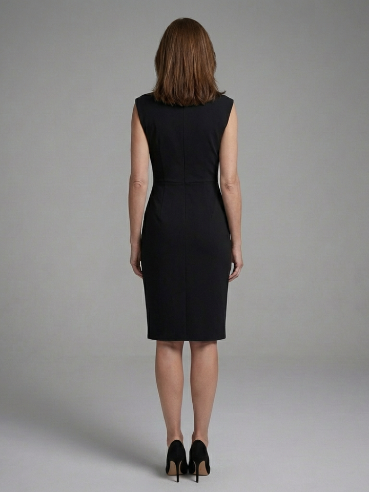 Alina | Sleeveless Midi Dress with Keyhole Detail