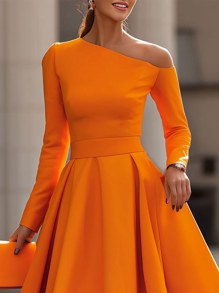 Chelsea | Radiant Elegance: Refined Long Sleeve Dress with Flair