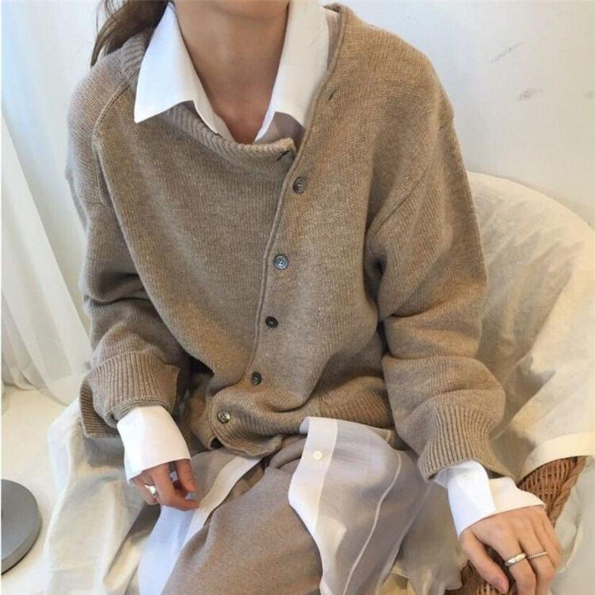 Alycia | Asymmetric Button Cardigan