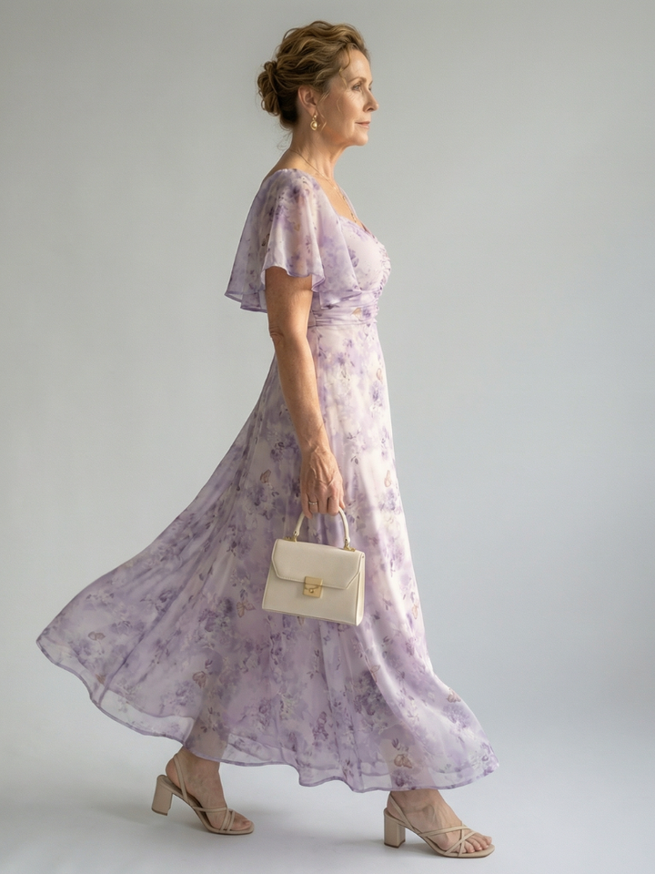 Hannah | Midi Dress with Flowing Sleeves