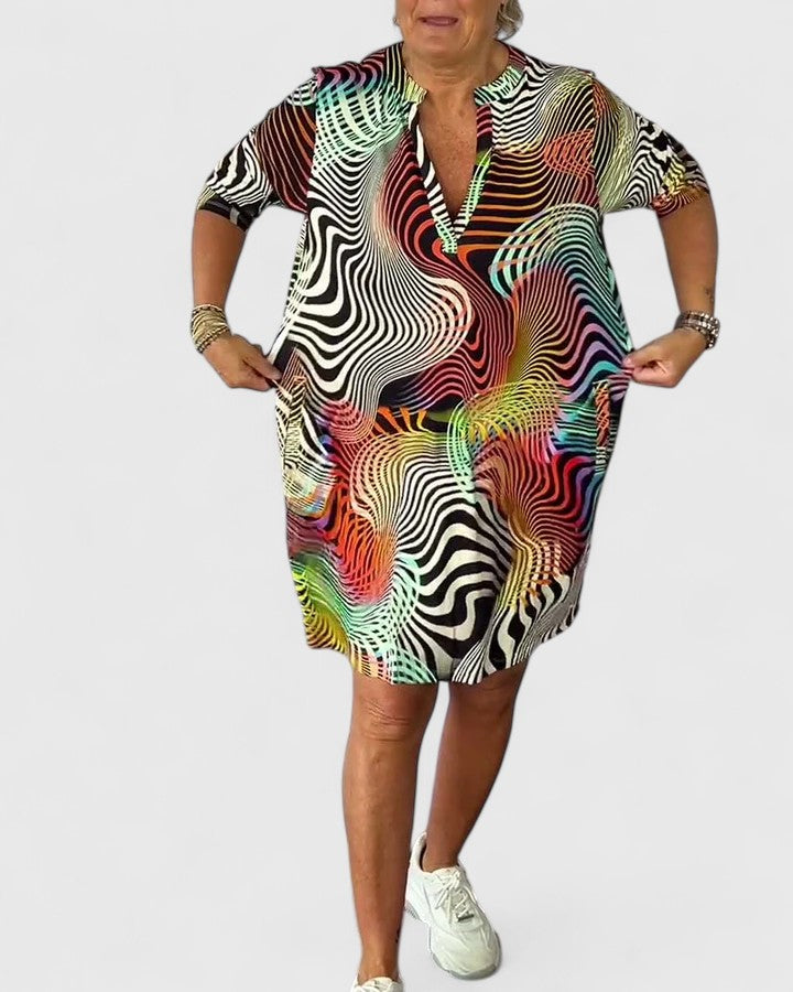 Eleri |  Leaf Print V-neck Dress