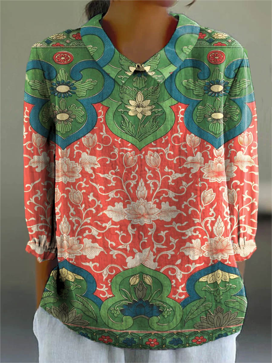 Amabel | Vibrant Patchwork Blouse
