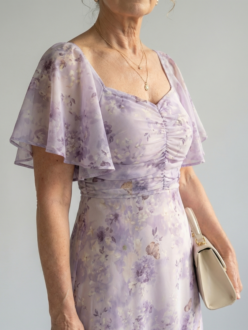 Hannah | Midi Dress with Flowing Sleeves