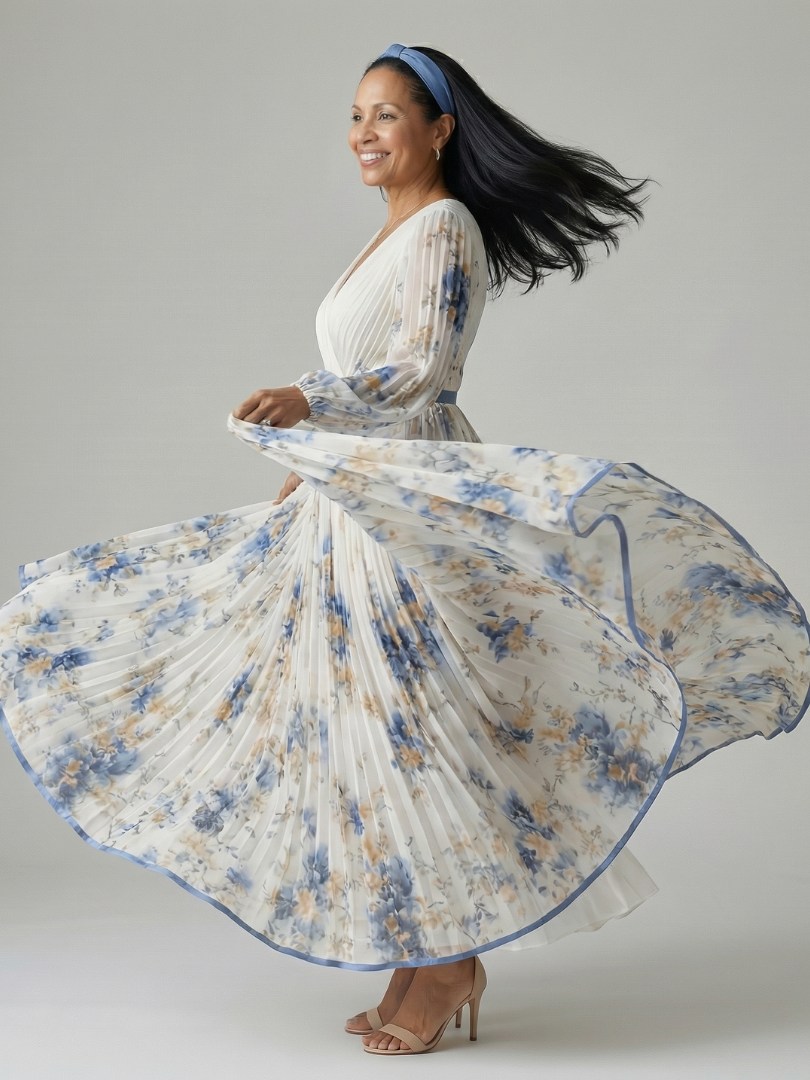 Isabella | Midi Wrap Pleated Dress