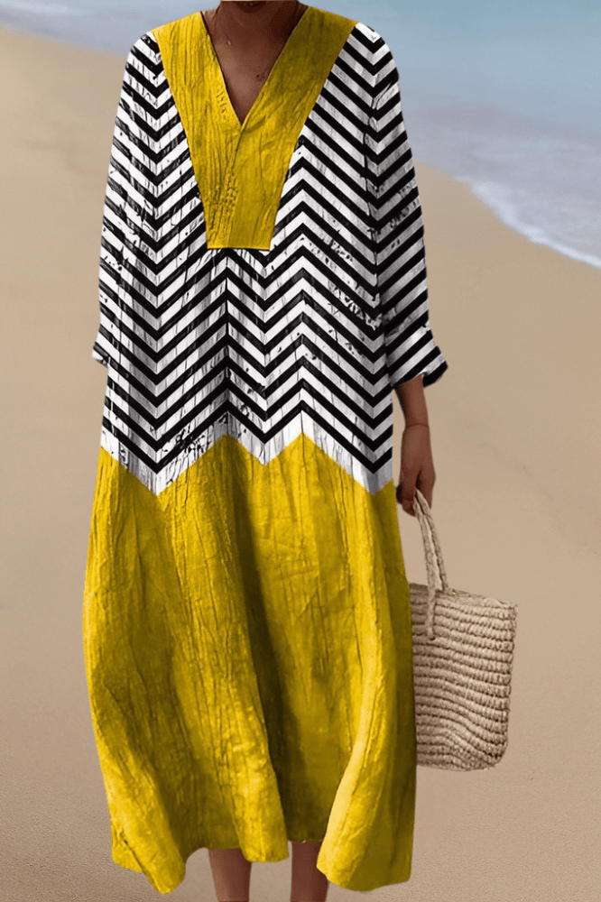 Teressa |  Geometric Print Midi Dress