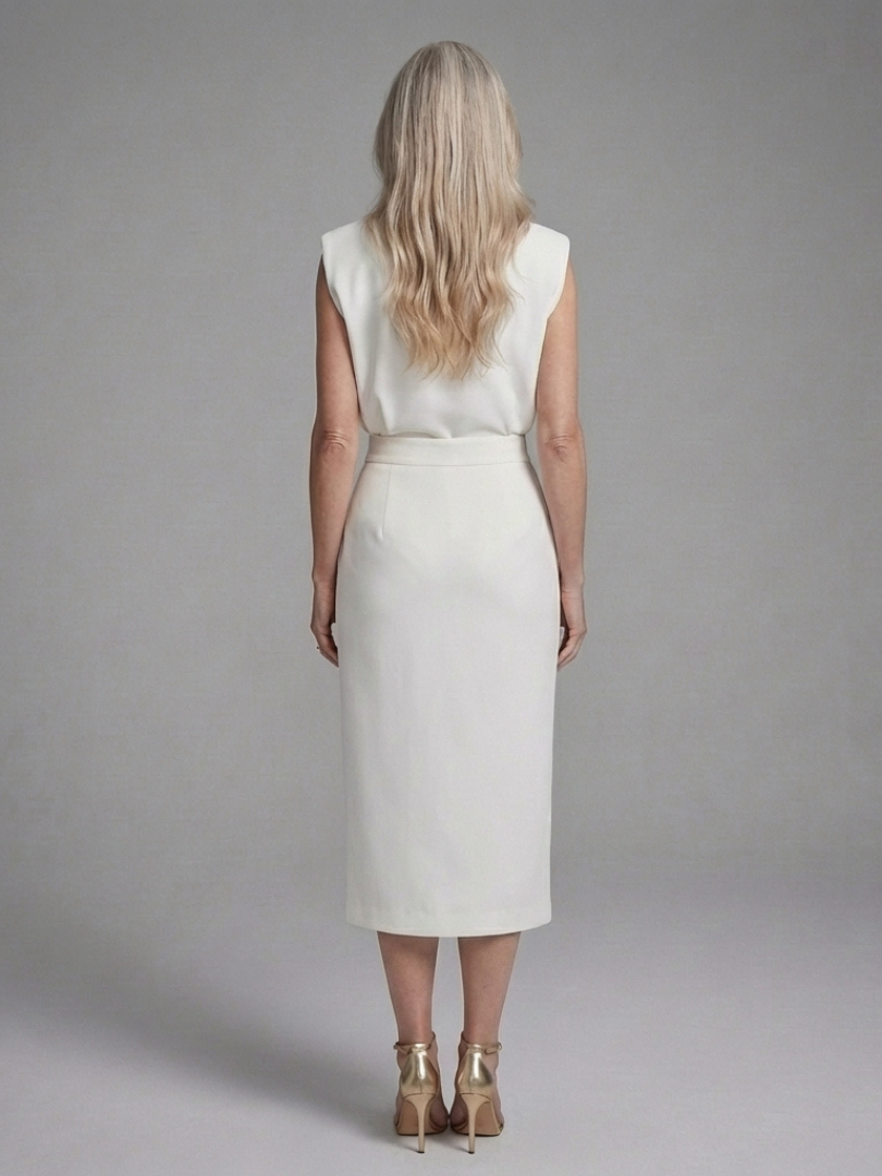 Avalon | Asymmetrical Midi Dress with Short Sleeves