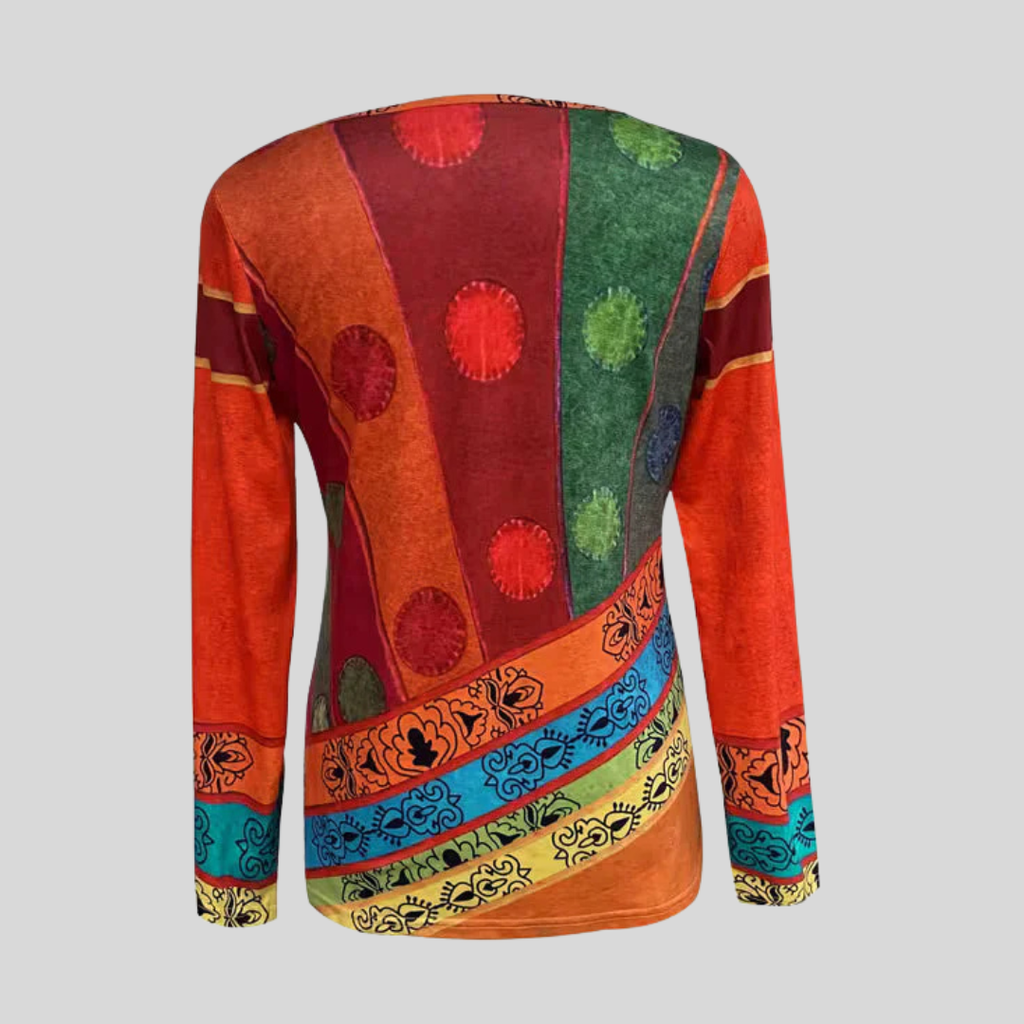 Alyra | Ethnic Print Long Sleeved Blouse