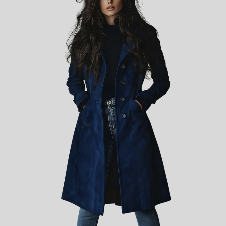 Teresa | Vintage-style Suede Trench Coat